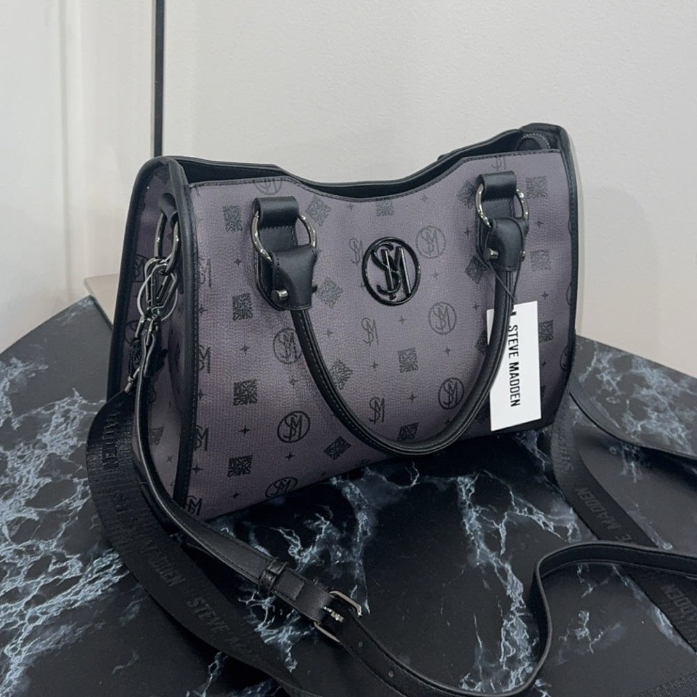 Steve Madden Black and Gray Shoulder Crossbody Bag NWT - Picture 5 of 14